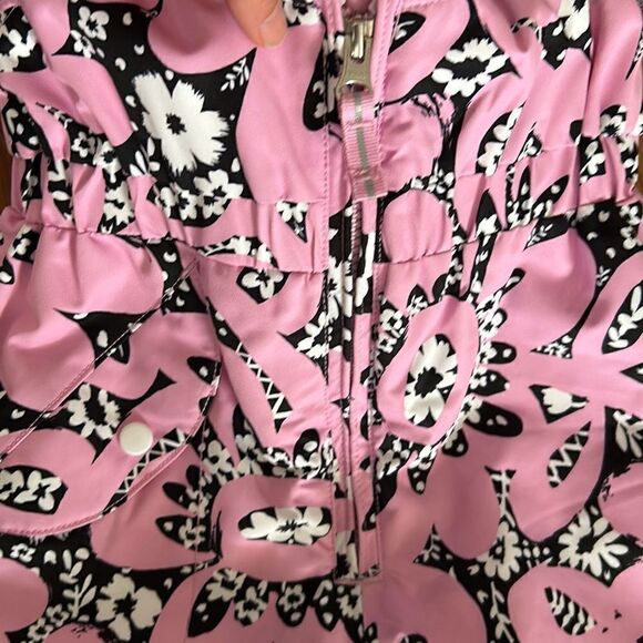 NWOT Obermeyer girls pink and black ski pants jumpsuit size 2 bib pant - Picture 4 of 7